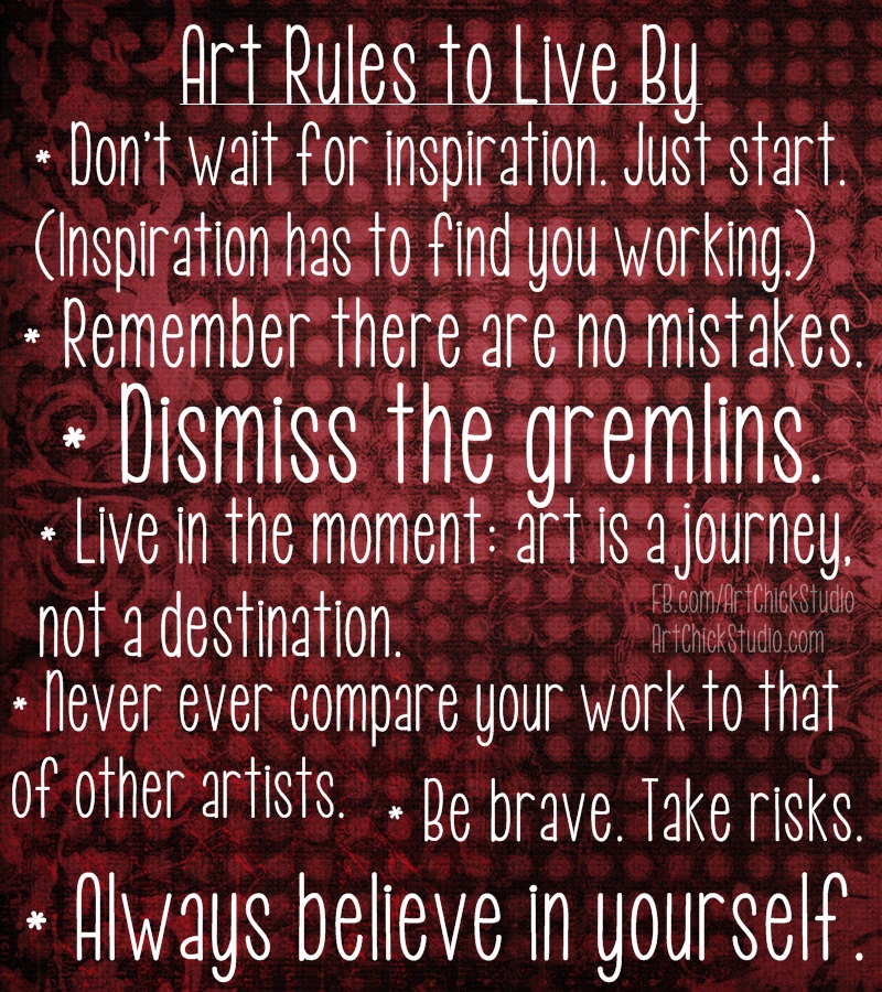 Art Rules to Live By Art Chick Studio