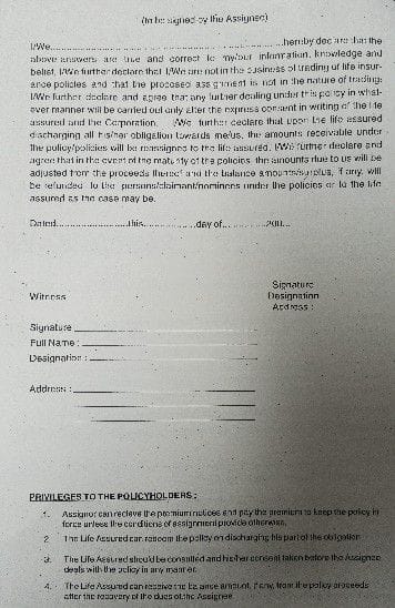 LIC forms download - form of Assignment of Policy for valuable consideration - Form 3848 - Form of Notice of Assignment to the Corporation - Form 3837A - Assignment Questionnaire - Form 5289 2