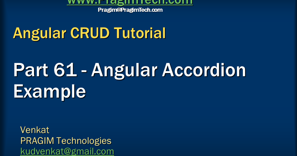 Sql server, and c video tutorial Angular accordion example Slides