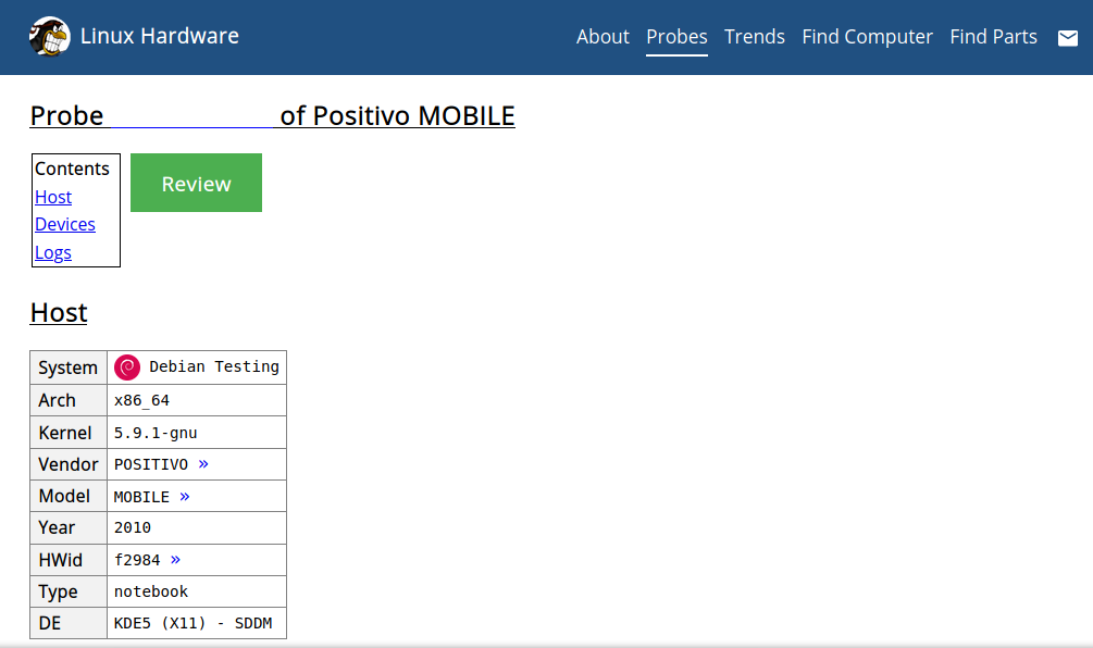 Hardware Probe no Debian 11 bullseye, Ubuntu Focal e posteriores