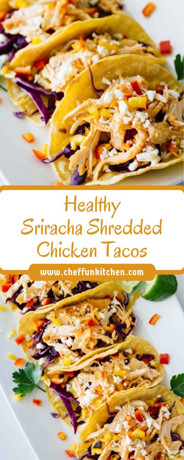 Healthy Sriracha Shredded Chicken Tacos Healthy Sriracha Shredded Chicken Tacos