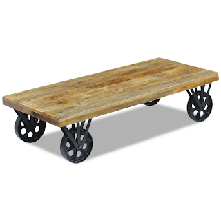 coffee table with metal wheels, lounge table, old wheels, industrial style, metal wheels, restored table modern style, TV table, wooden table, solid wood, handmade, decoration, living room, dining room, living room, antique style, table with storage space, coffee table with drawers,