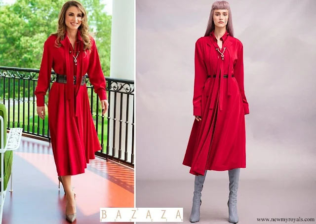 Queen Rania wore Hussein Bazaza Red Dress