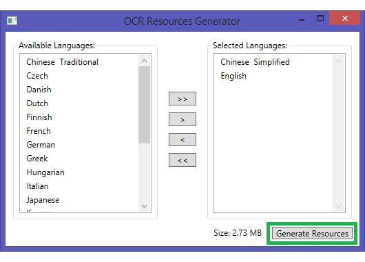 To generate OCR resource files
