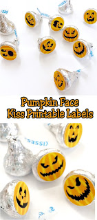 Bring these super cute Halloween pumpkin kisses to your Halloween party. The kisses are a sweet and easy addition.  You can grab them today and print out today for a yummy party tonight.
