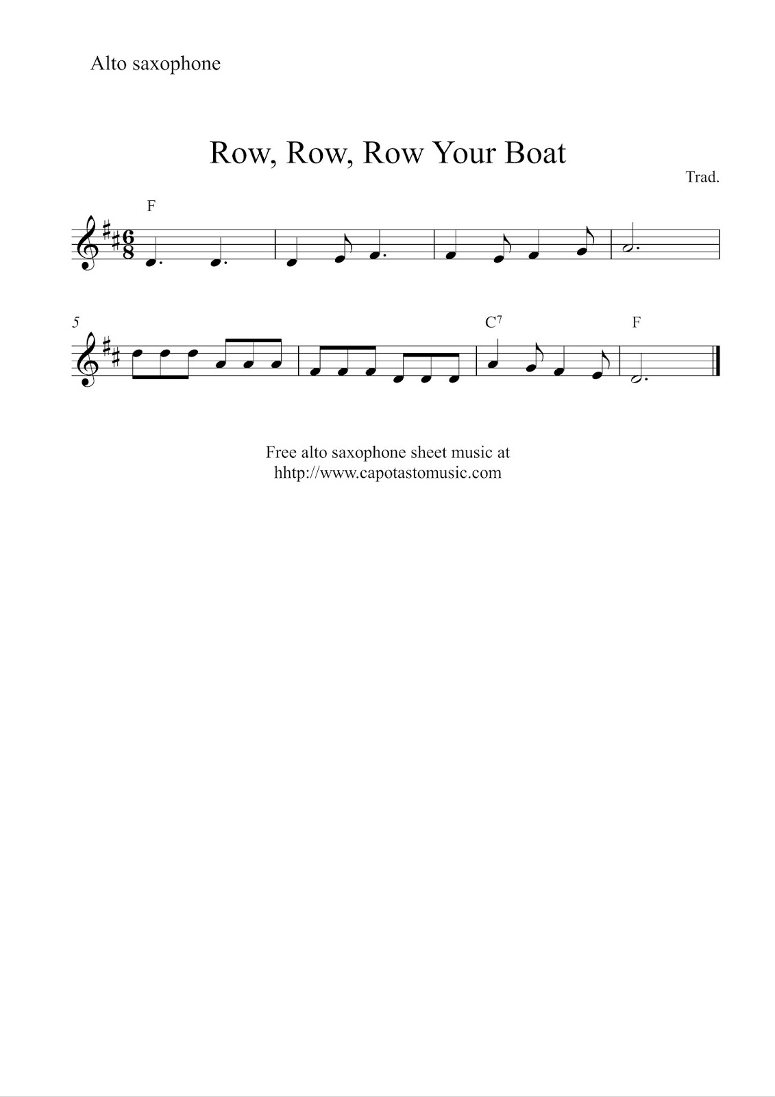 Free Easy Alto Saxophone Sheet Music Row Row Row Your Boat Free Easy Alto Saxophone Sheet Music Row Row Row Your Boat