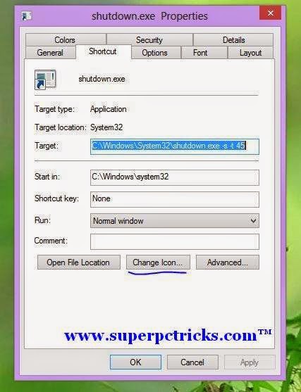 Choosing Icon for the Shortcut