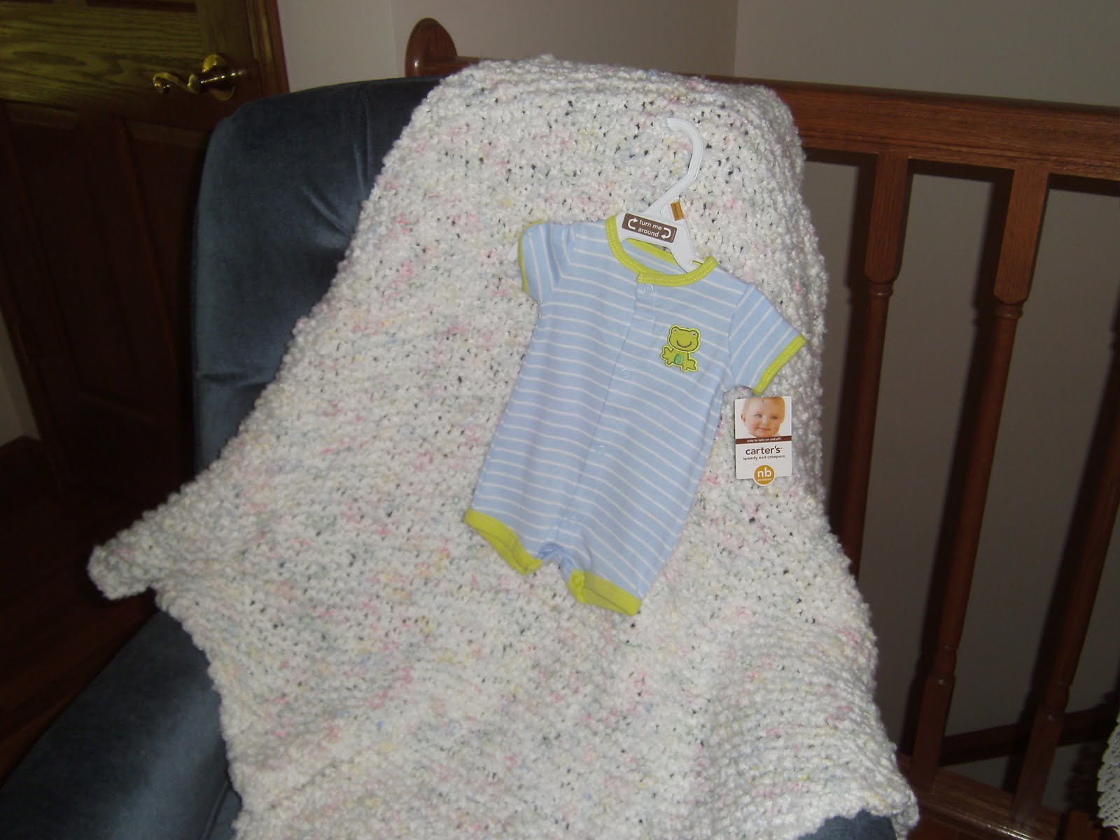 Mom's Craft Room Knit Diagonal Baby Blanket