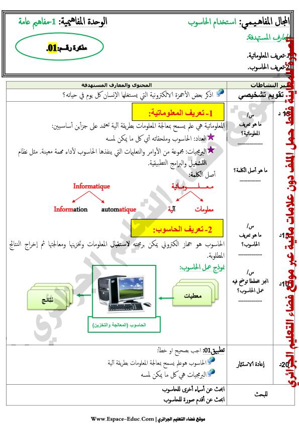 الحاسوب تعريف مقدمة عن