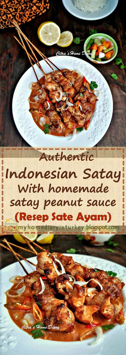 AUTHENTIC INDONESIAN SATAY RECIPE With Homemade Satay Peanut Sauce / RESEP SATE AYAM BUMBU KACANG | Çitra's Home Diary. #indonesiansatayrecipe #resepsateayam #resepbumbusatekacang #sataysaucerecipe #howtomakesataysauce #peanutsauce #chickensatay #indonesianfoodrecipe #resepmasakantradisional #bumbusateresep