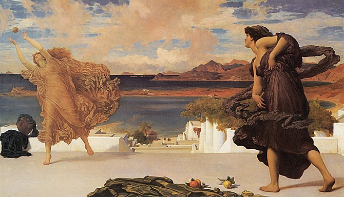 Nyx and Aglaia "Nyx (Right) and Aglaia (Left) playing ball on Ancient Greek coast." SummerSarah of DeviantART.