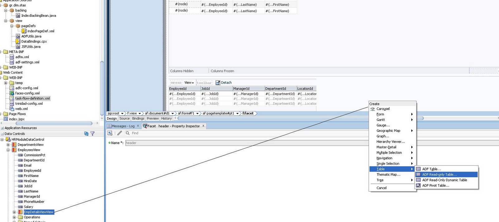 Born To DeBug MasterDetailDetail. Using Tree Table and Table. Using