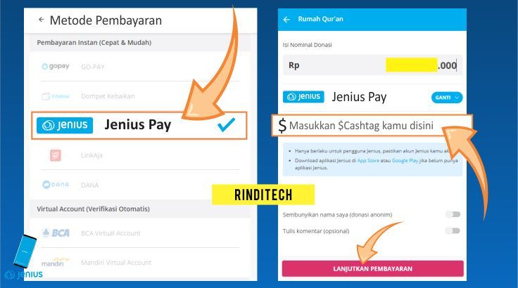 Cara Bayar Menggunakan $ Cashtag Jenius Pay | Rindi Tech