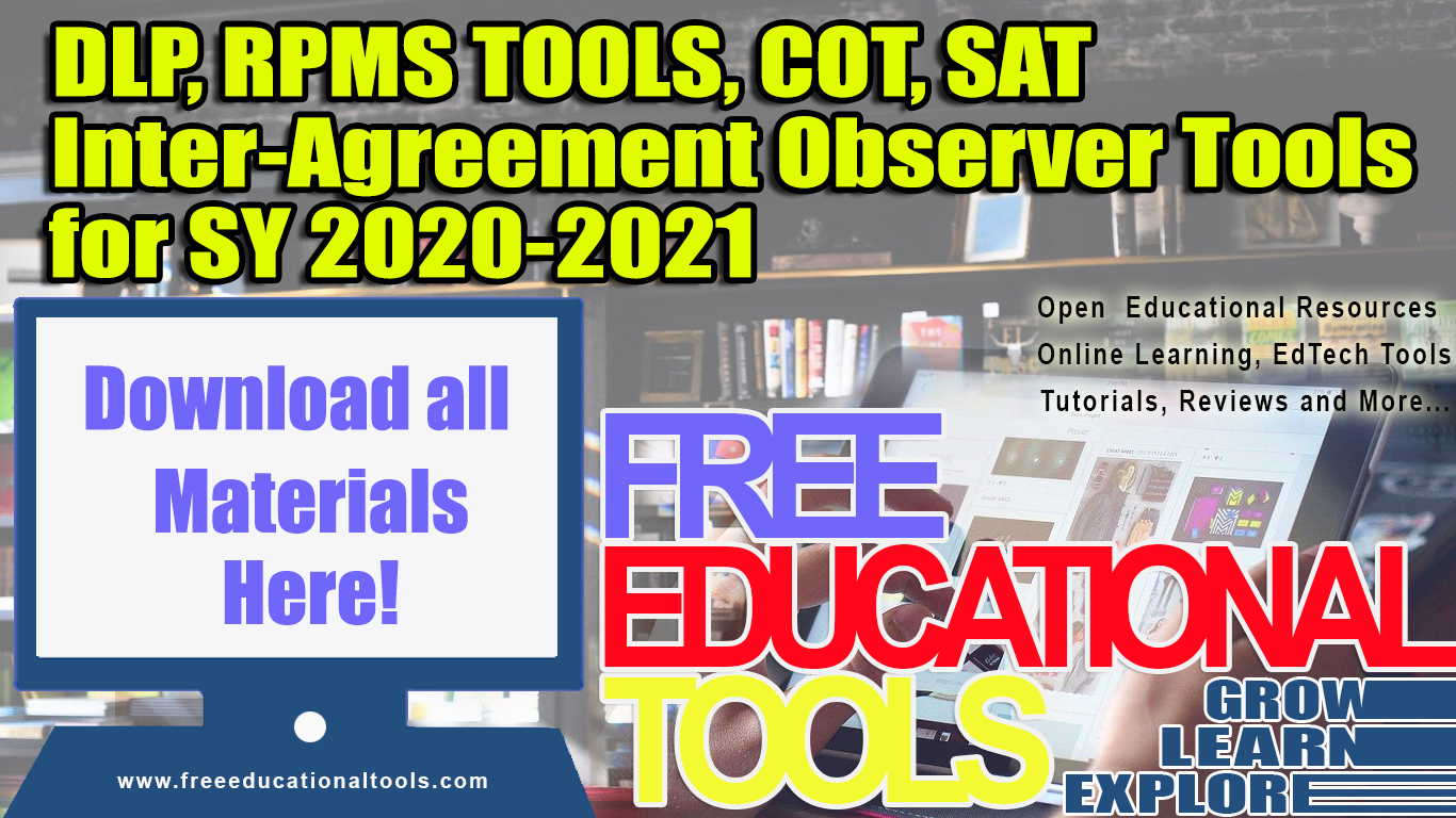 Lesson Plan (DLP), RPMS Tools, COT’s Forms for SY 20202021 [Download]