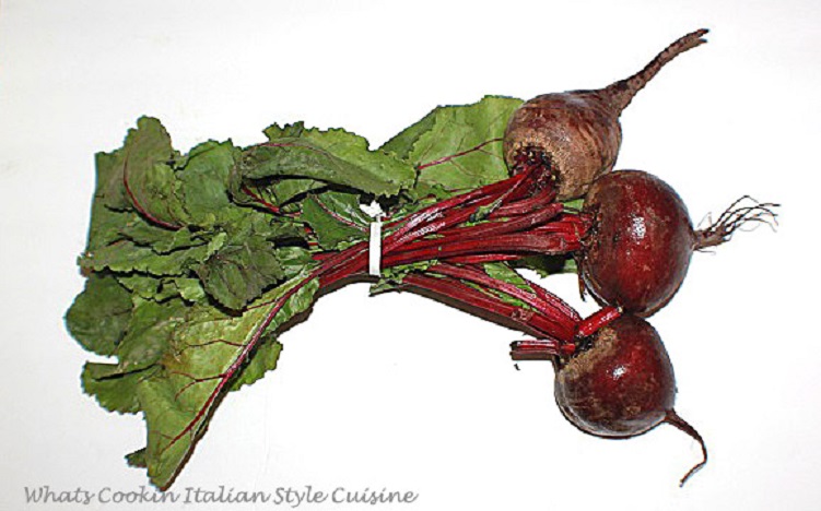 fresh beets from the garden with beets greens