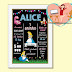 CHALKBOARD ALICE NO PAÍS DAS MARAVILHAS - EDITÁVEL GRÁTIS