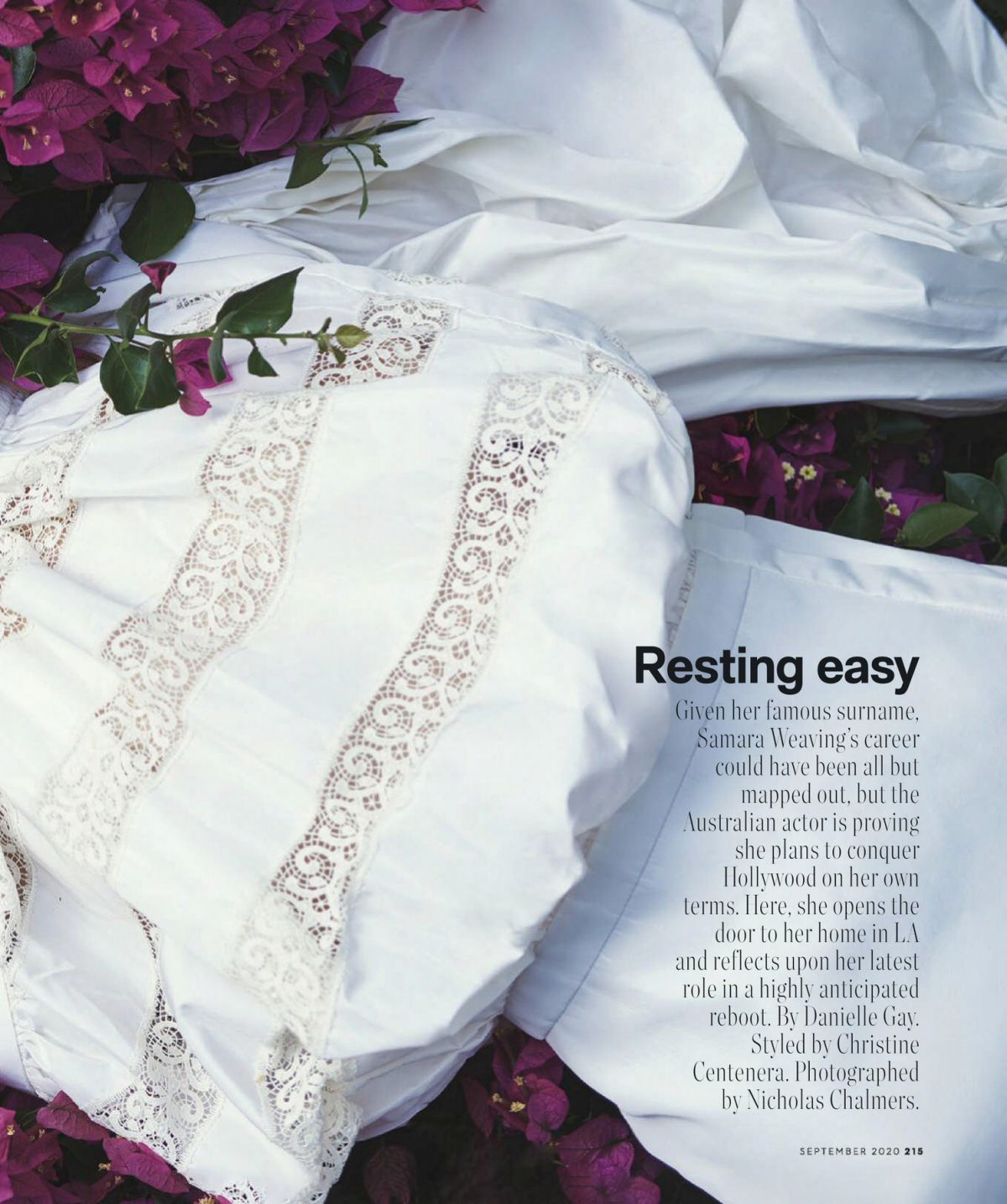 Samara Weaving Featured in Vogue Magazine - Australia September 2020