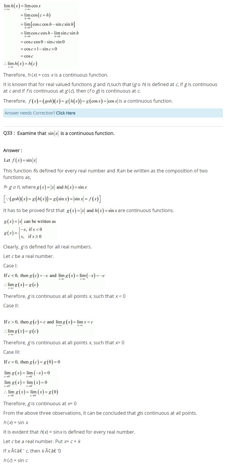 Class 12 Maths Chapter 5 Continuity and Differentiability