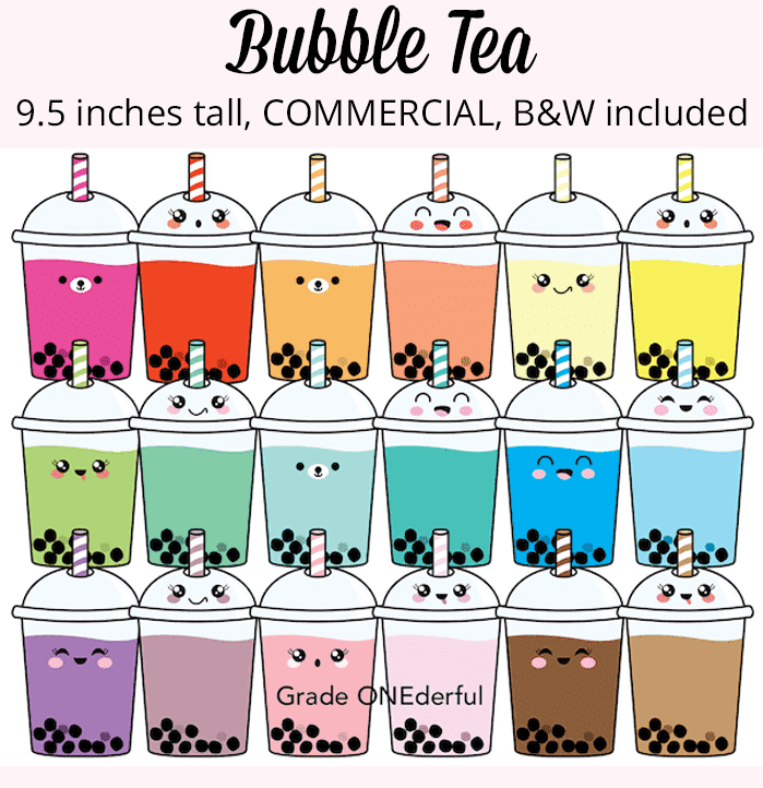 The Cutest Clip Art Ever Kawaii Bubble Tea GO DESIGNS