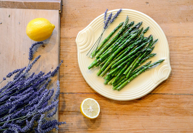 Making Lavender Lemon Asparagus Recipe - vegan recipe