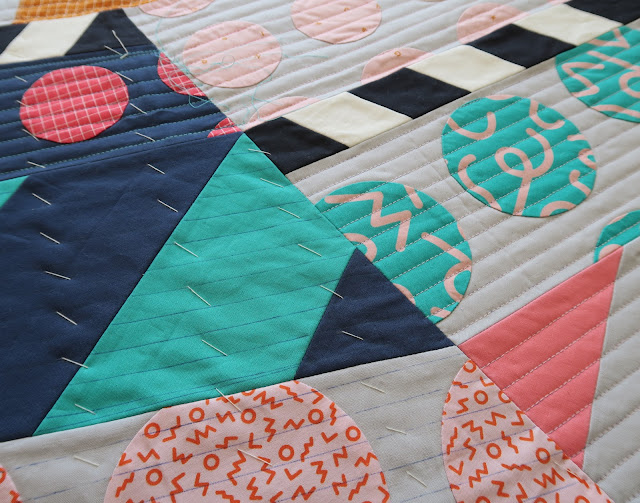 Luna Lovequilts - Machine straight line quilting - In progress