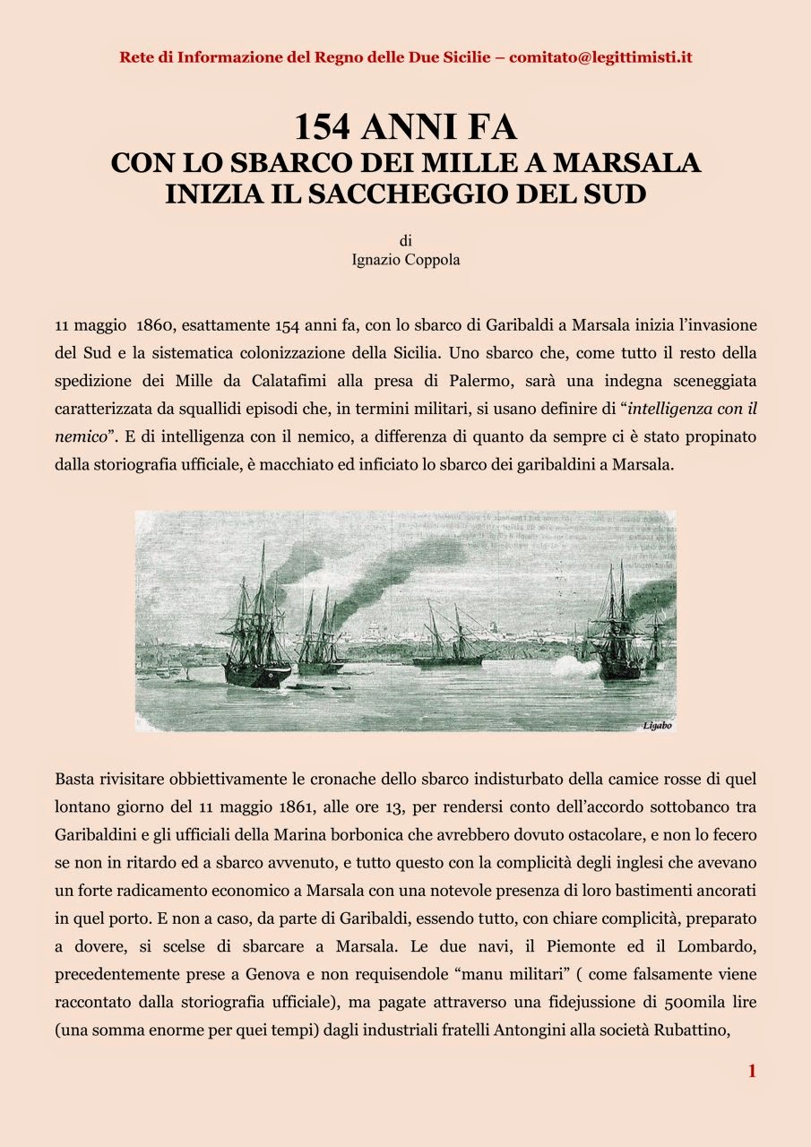 Regno delle Due Sicilie Lo sbarco dei Mille a Marsala
