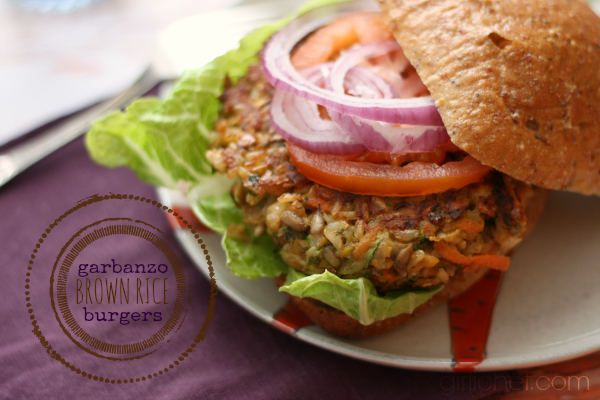 Garbanzo Brown Rice Burgers | www.girlichef.com