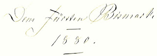 Mathilde Wesendonck: Dem Fürsten Bismark. Titelseite, Autograf, 1880