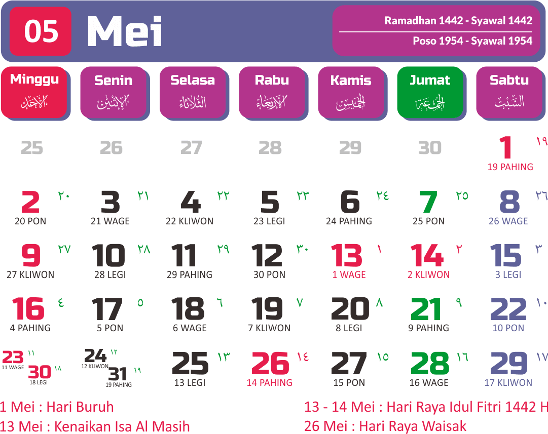 Featured image of post Kalender Masehi Mei 2021 : Berikut jumlah hari setiap bulan pada tahun 2021.