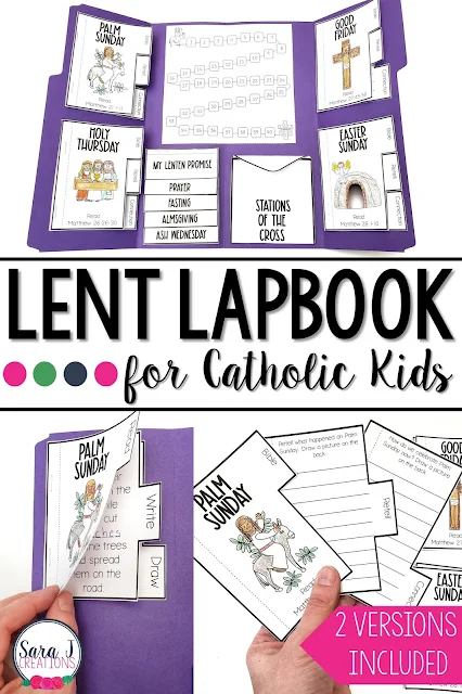Help your students to have an organized, focused, and intentional Lent by creating your own Catholic Lent Lapbook. Using the Bible, students will learn about the events of Holy Week. They will also focus on prayer, fasting, and almsgiving for kids. Stations of the Cross mini cards will be helpful as they pray this devotion. Read more and see this beautiful resource up close.