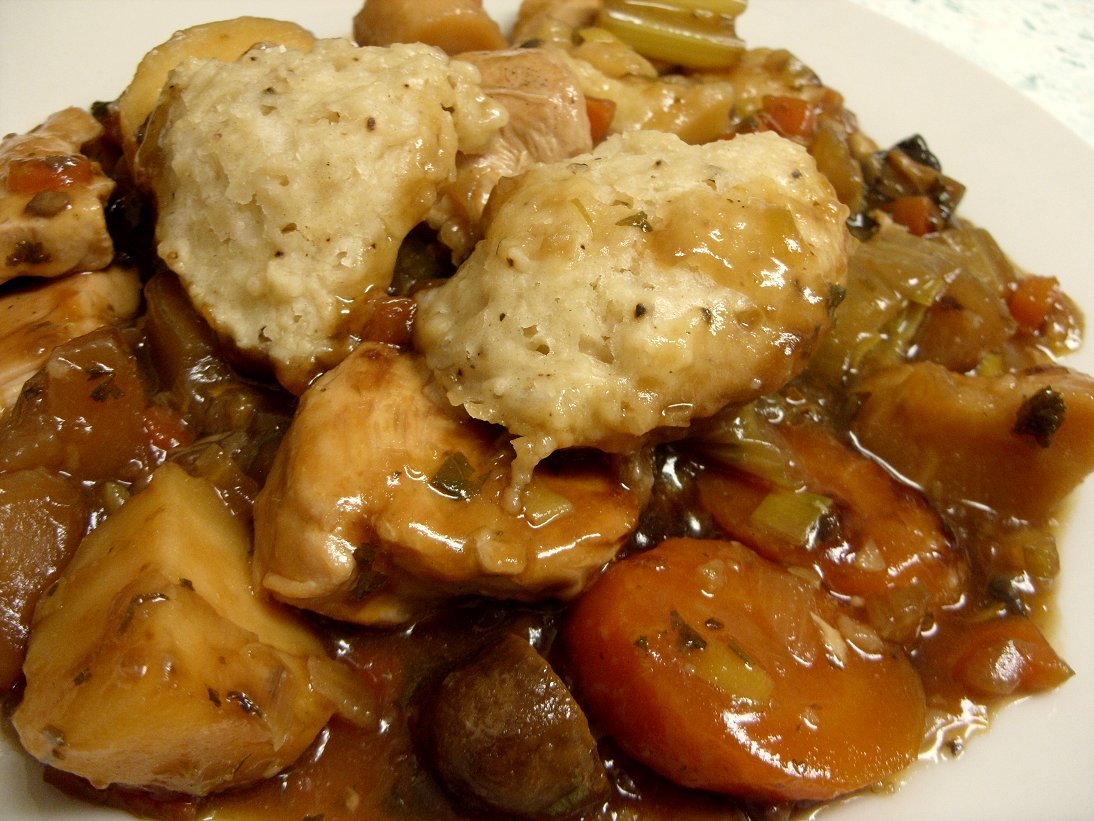 Jenny Eatwell's Rhubarb & Ginger Slowcooked chicken stew and dumplings