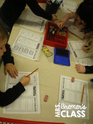 Kindergarten literacy centers for phonemic awareness & word work