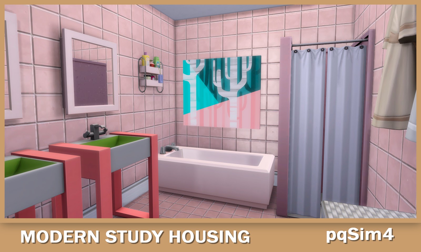 NO CC. Modern Student Housing. The Sims 4 Speed Build.
