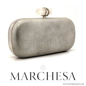 Marchesa Lily Silver Clutch - Princess Madeleine