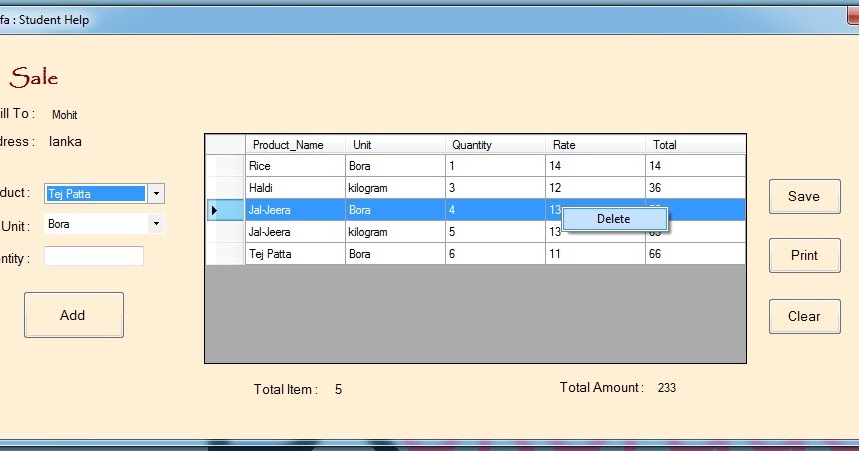 Girfa : Student Help: Delete Data Grid View Row