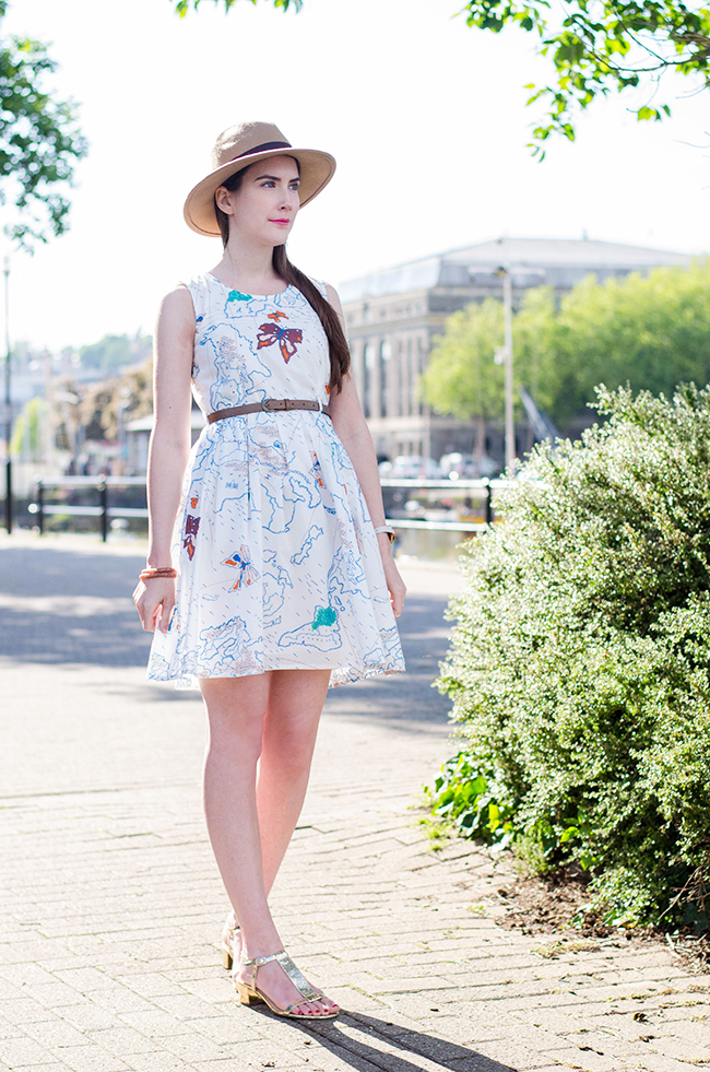Yumi Map Print Dress #Yumi30DaysOfSummer | The Style Rawr