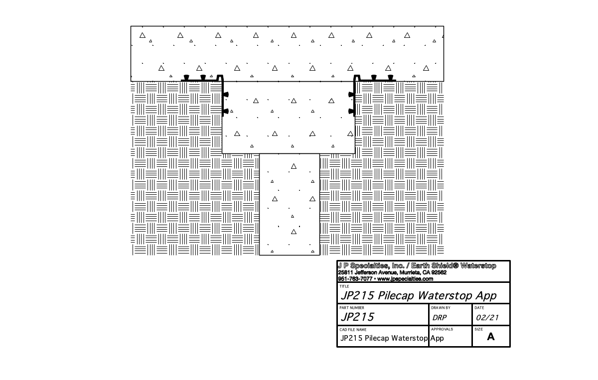 Waterstop King Earth Shield® Waterstop Installed on and Around Pilecaps.