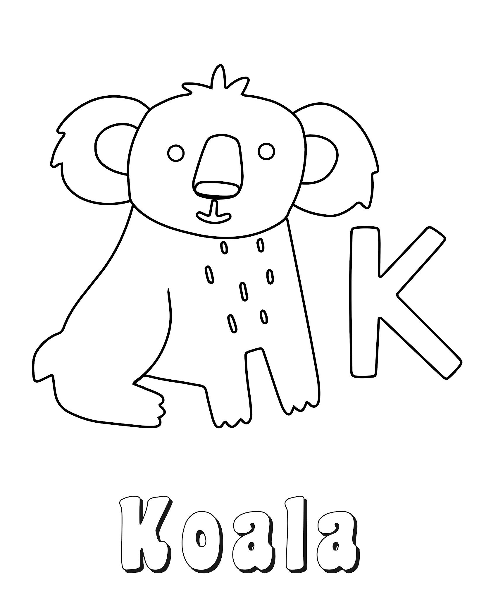ABC and Animals Coloring Pages-PNG