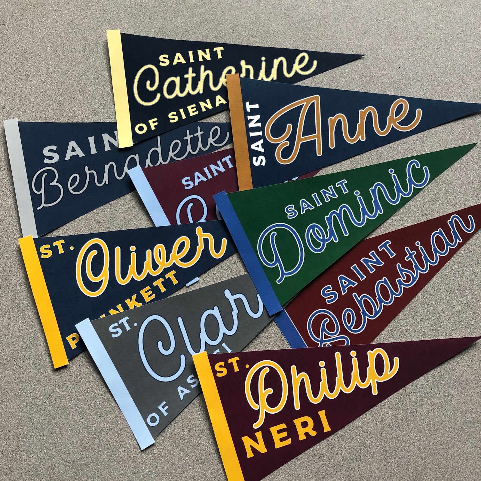 Look to Him and be Radiant Saint Pennants {Perfect for Catholic