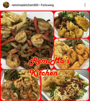 Aquarius Dawn Nancy Placing An Order at RemiMa's Kitchen for Honey Garlic Shrimp and Griot Complet Delectable Dinners