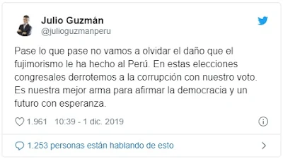 Julio Guzmán a Keiko: No olvidaremos el daño hecho por el fujimorismo al Perú