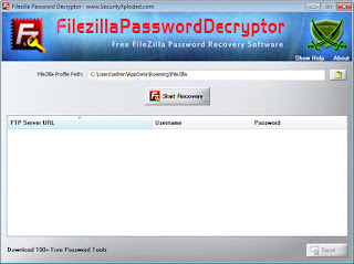 FileZilla Password Decryptor v3.5 Portable