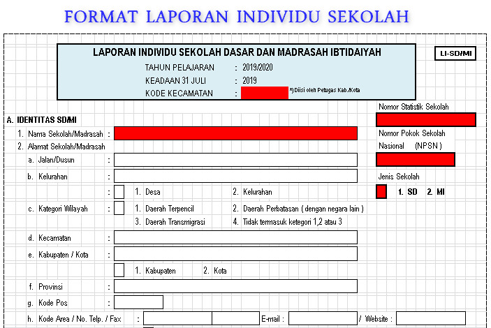 Format Laporan Individu Li Sekolah Madrasah