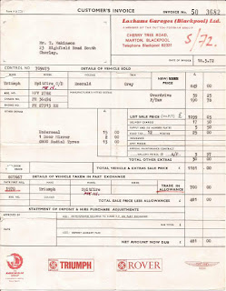 Loxhams Garages (Blackpool) Ltd sales invoice 18 May 1972