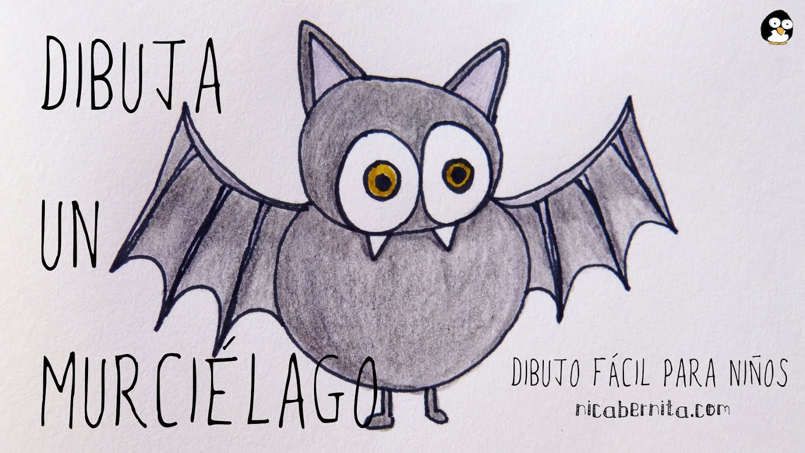 CÓMO DIBUJAR UN MURCIÉLAGO paso a paso 🎃 Dibujos de Halloween para niños