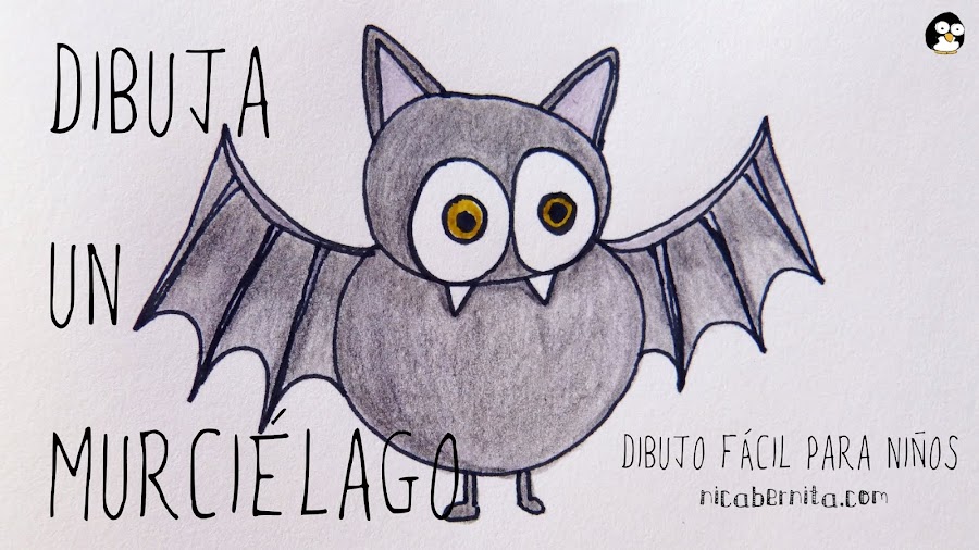 Cómo dibujar un murciélago, paso a paso. Dibujos de Halloween para niños |  Manualidades