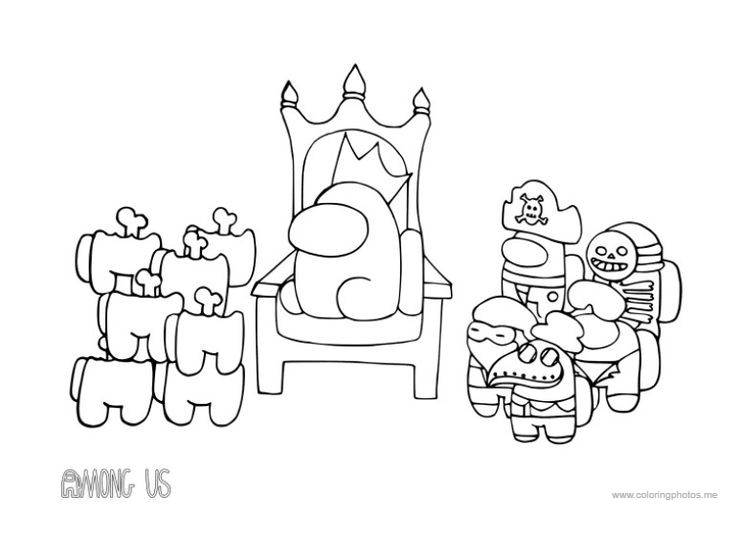 Among Us Coloring Pages For Kids - Preschooler Kids Child Among Us