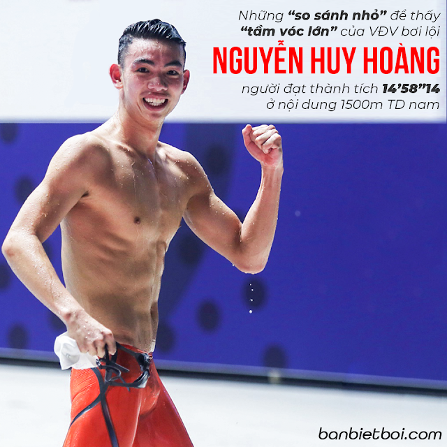 Những “so sánh nhỏ” để thấy “tầm vóc lớn” của VĐV bơi lội Nguyễn Huy Hoàng – người đạt thành tích 14'58"14 ở nội dung 1500m TD nam