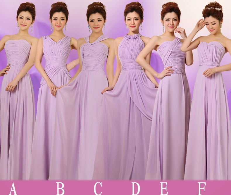 Top Ruched Slit Skirt Six-Design Bridesmaid Dresses