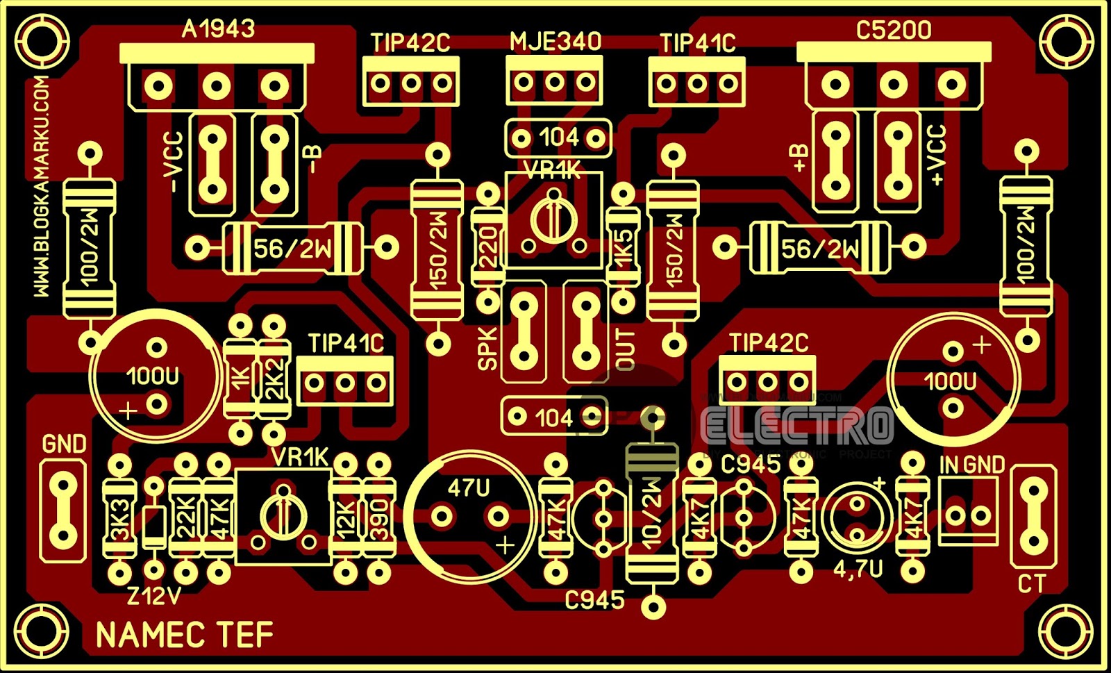 PCB Layout Power Amplifire NAMEC TEFF – BLOGKAMARKU